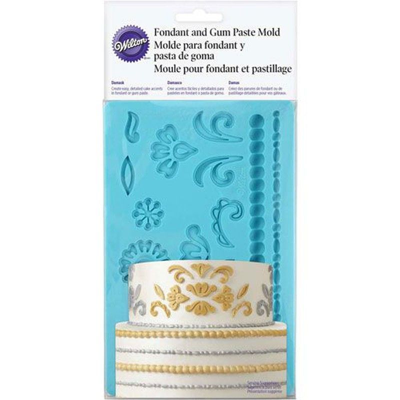Molde silicona fondant damasco wilton