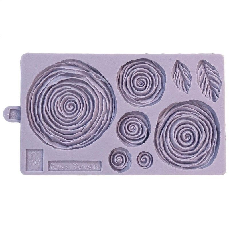 Molde silicona fondant ruffled roses karen davis