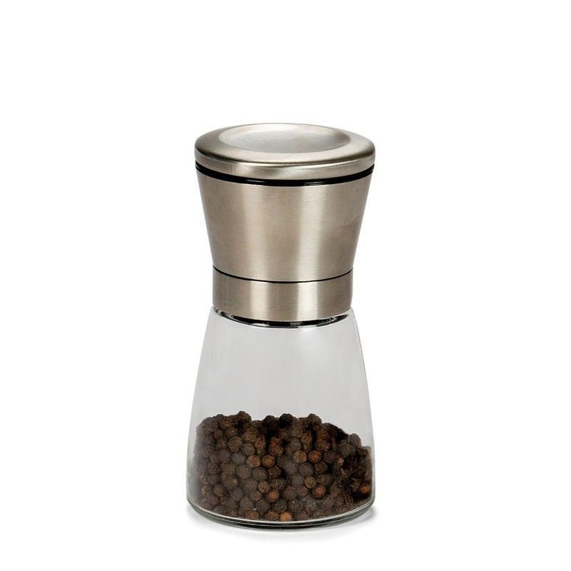 Molinillo de Vidrio y Metal, Ø6,5 x 13,5 cm