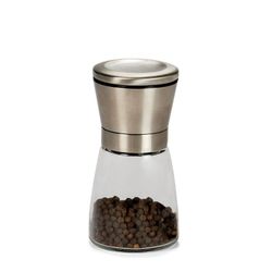 Molinillo de Vidrio y Metal, Ø6,5 x 13,5 cm