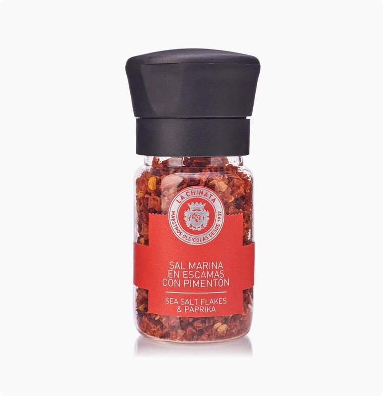 Molinillo sal marina en escamas con pimentón la chinata