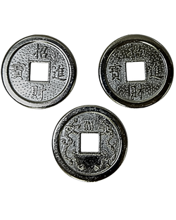 Moneda china plateada Feng Shui - atraer la prosperidad
