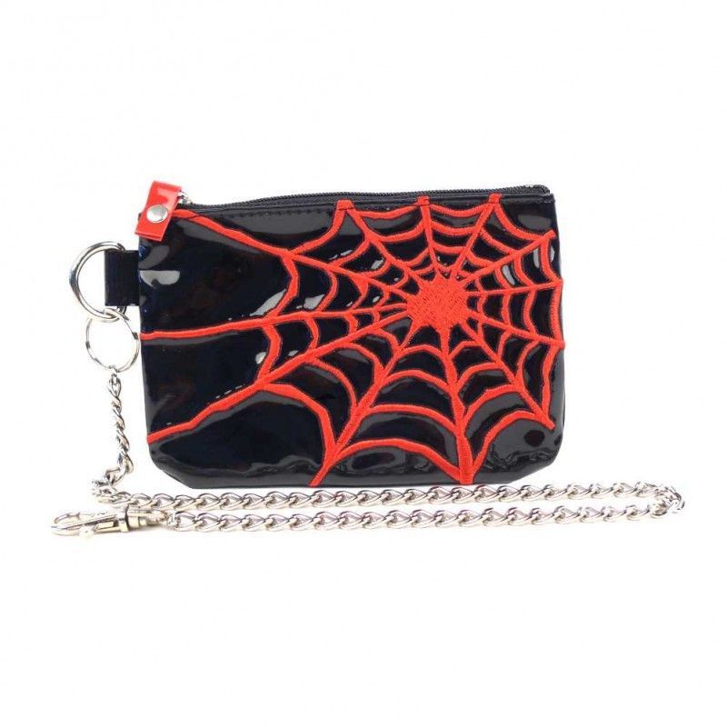 Monedero de charol Telaraña roja