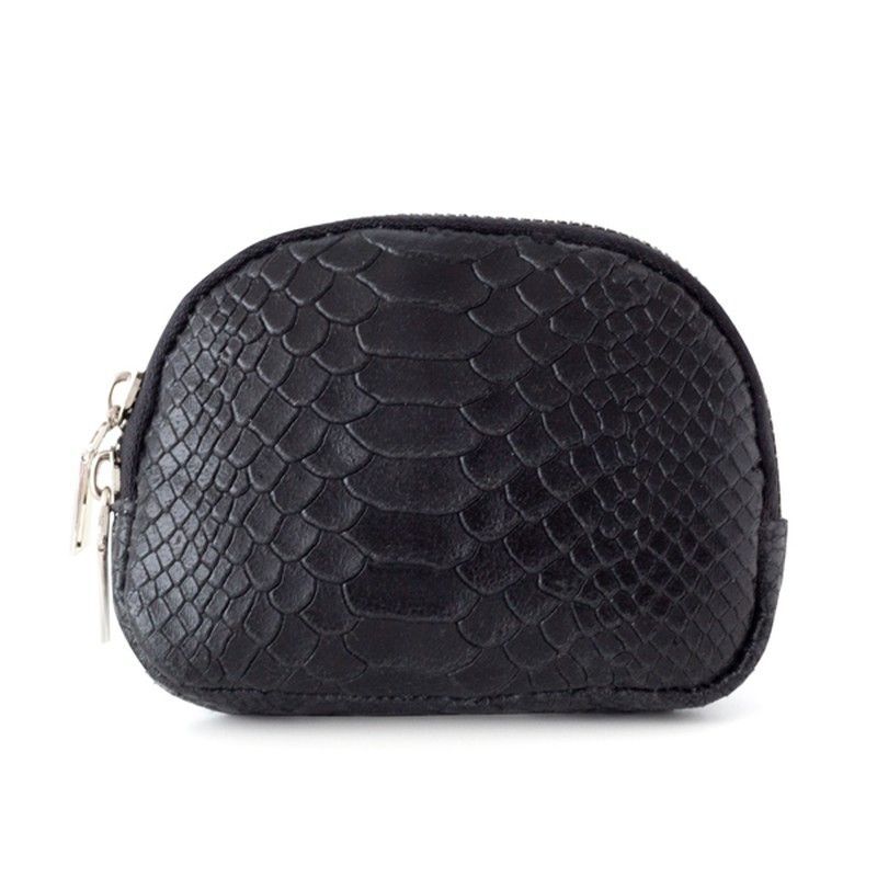 Monedero De Piel Con Estampado Animal Print Negro