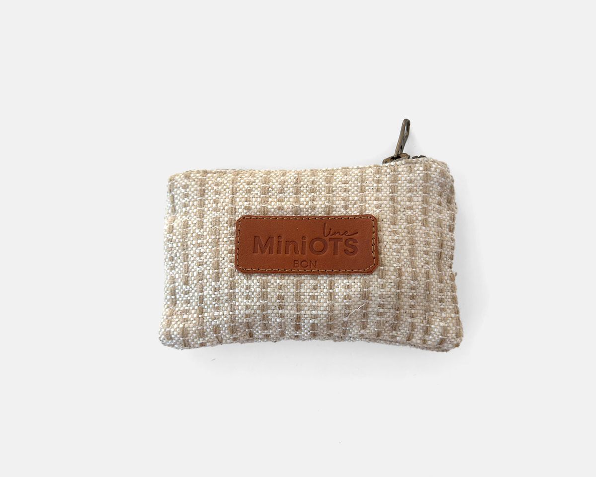 Monedero pequeño MINIOTS rayas beige