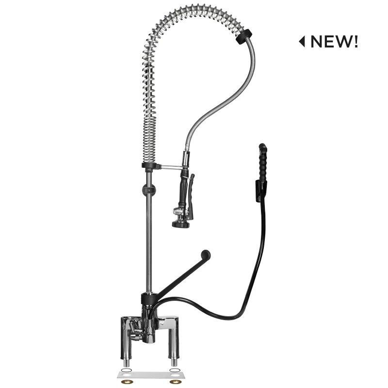 Monomando 2 entradas sin caño con ducha y flexo 1 m