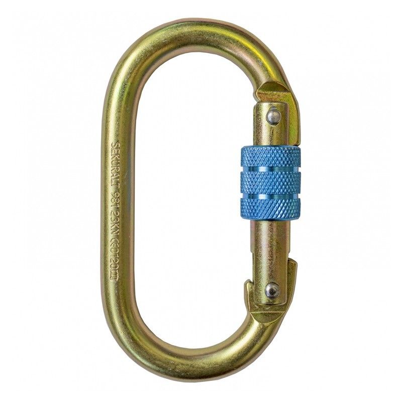 Mosquetón anticaídas con rosca