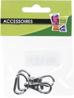 Mosquetones 42x25 mm 2 unidades Plata