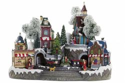 Movil de Navidad Ciudad Led Resina