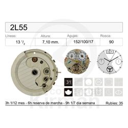 Movimiento Reloj Automático 2L55  Mecánico