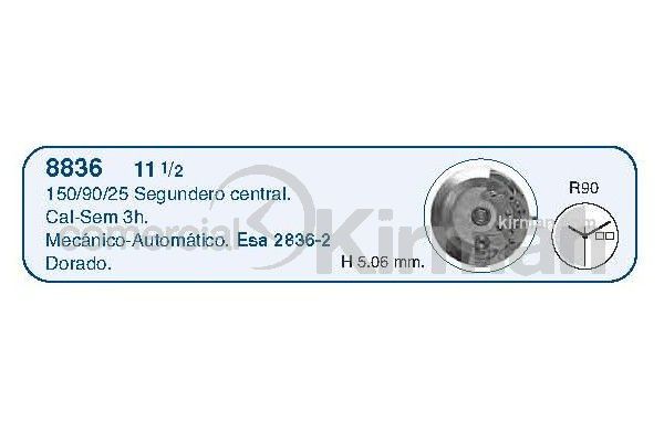 Movimiento Reloj Automático 8836 Equivalente ESA 2836-2