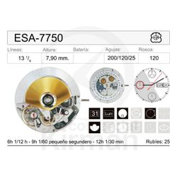 Movimiento Reloj Automático ETA ESA-7750
