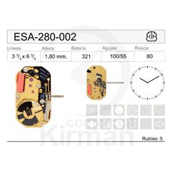 Movimiento Reloj Cuarzo ETA ESA-280-002