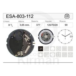 Movimiento Reloj Cuarzo ETA ESA-803-112