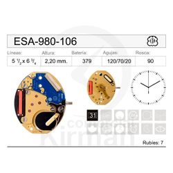 Movimiento Reloj Cuarzo ETA ESA-980-106