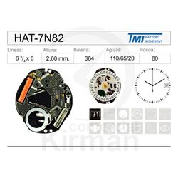 Movimiento Reloj Hattori Cuarzo HAT-7N82 Calendario 3H