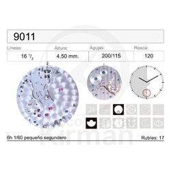 Movimiento Reloj Mecánico Cuerda Manual 9011 Equivalente ETA 6497