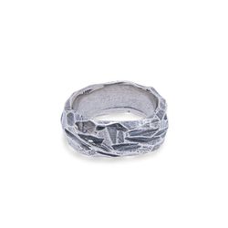 MR017X Anillo PLATA DE PALO KANU para hombre plata de ley