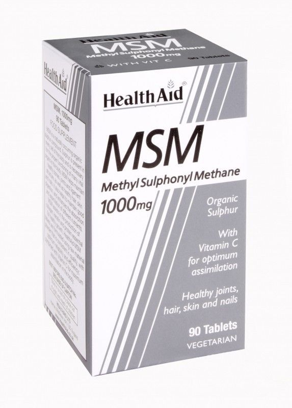 Msm Metilsulfonilmetano 1000mg 90 Comprimidos Health Aid