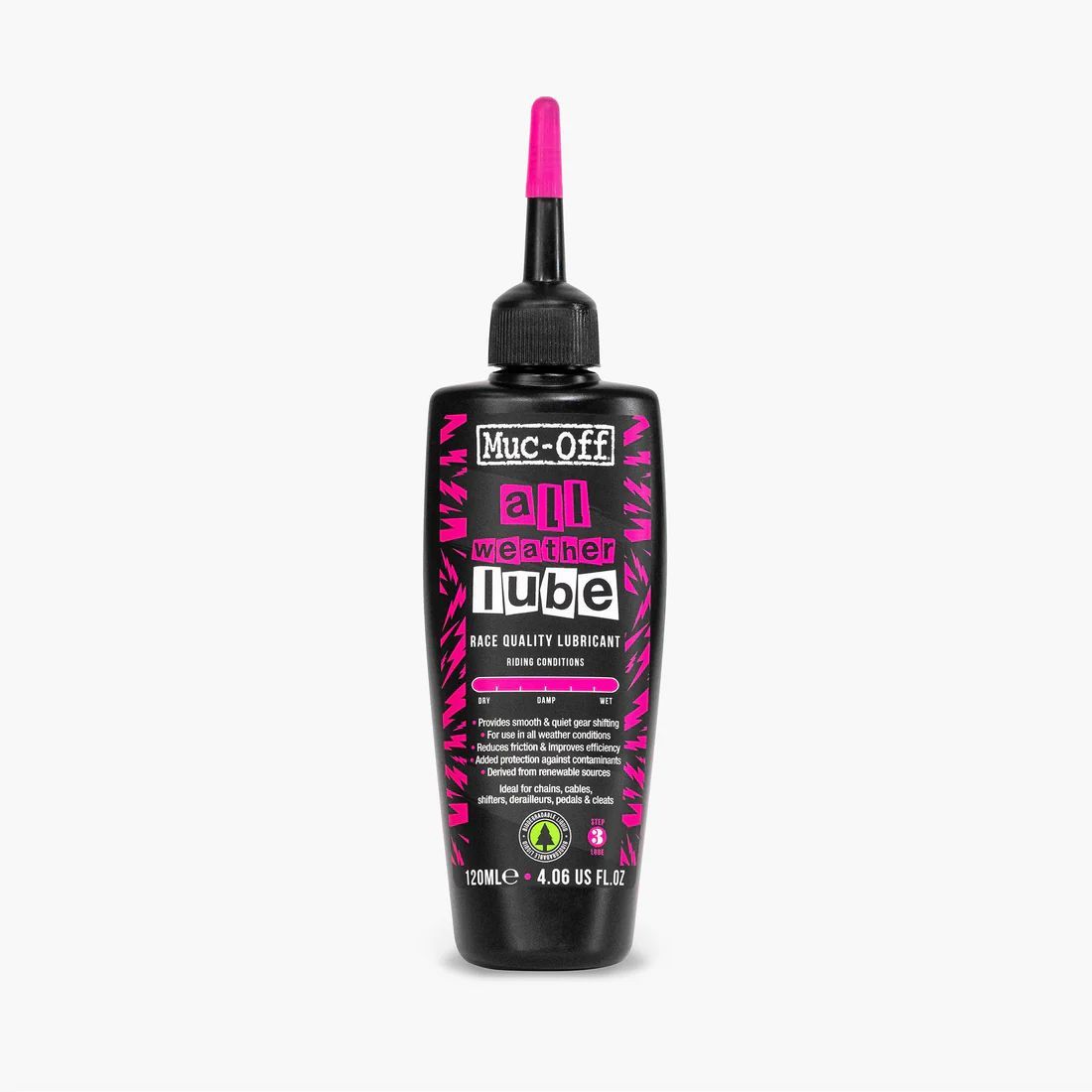 Muc-Off All Weather Lube 120 ml | Lubricante Bicicleta Clima Seco y Húmedo 🌦️ Protección Total para Cadena y Transmisión