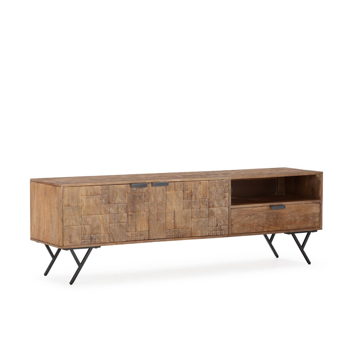 Mueble TV de madera de mango en natural, 175 x 40 x 55 cm | Priya