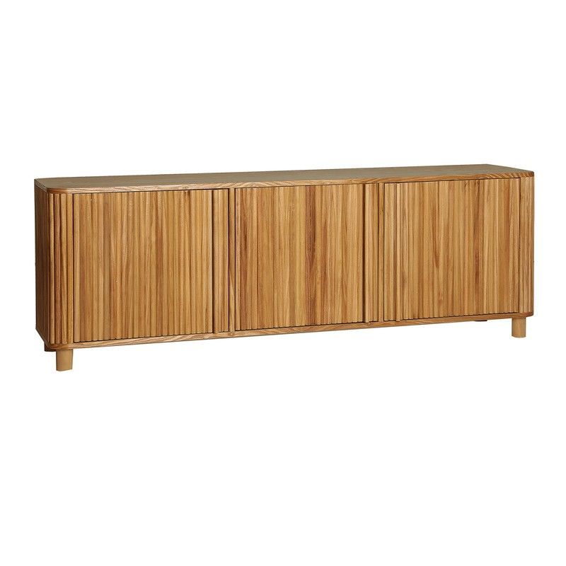 Mueble TV de madera de paulownia en natural, 160 x 40 x 56 cm | Skagen