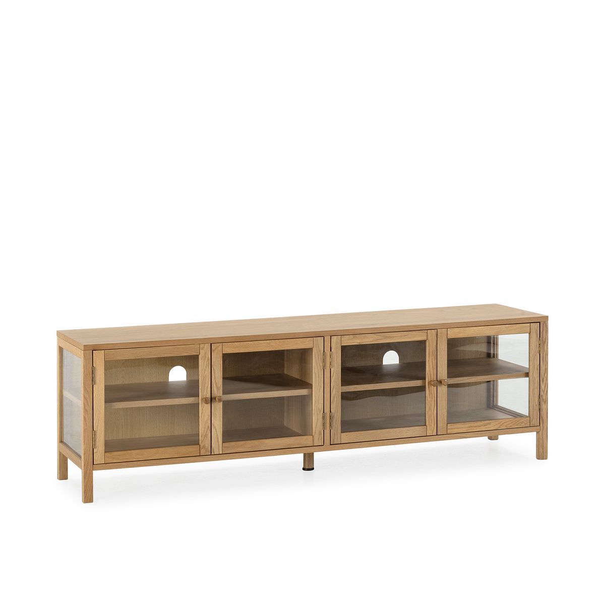 Mueble TV de madera en color roble, 160 x 40 x 50 cm | Ceci