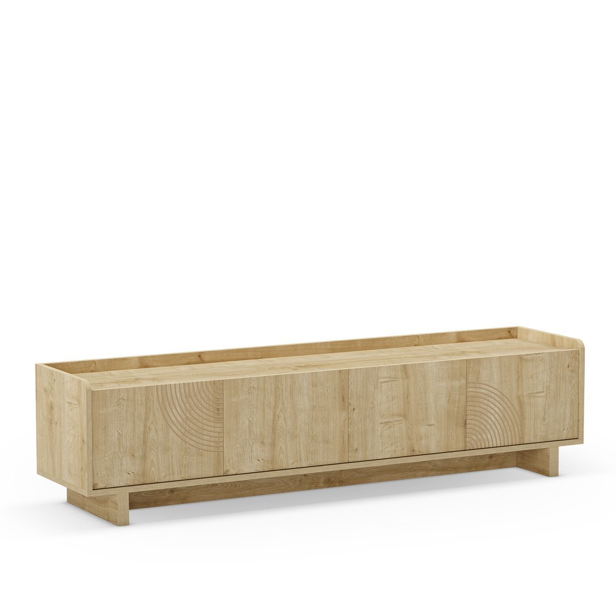 Mueble TV de madera en color roble, 180 x 40 x 45 cm | Daira