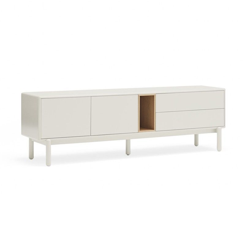 Mueble TV de madera en crema, 180 x 40 x 56 cm | Corvo