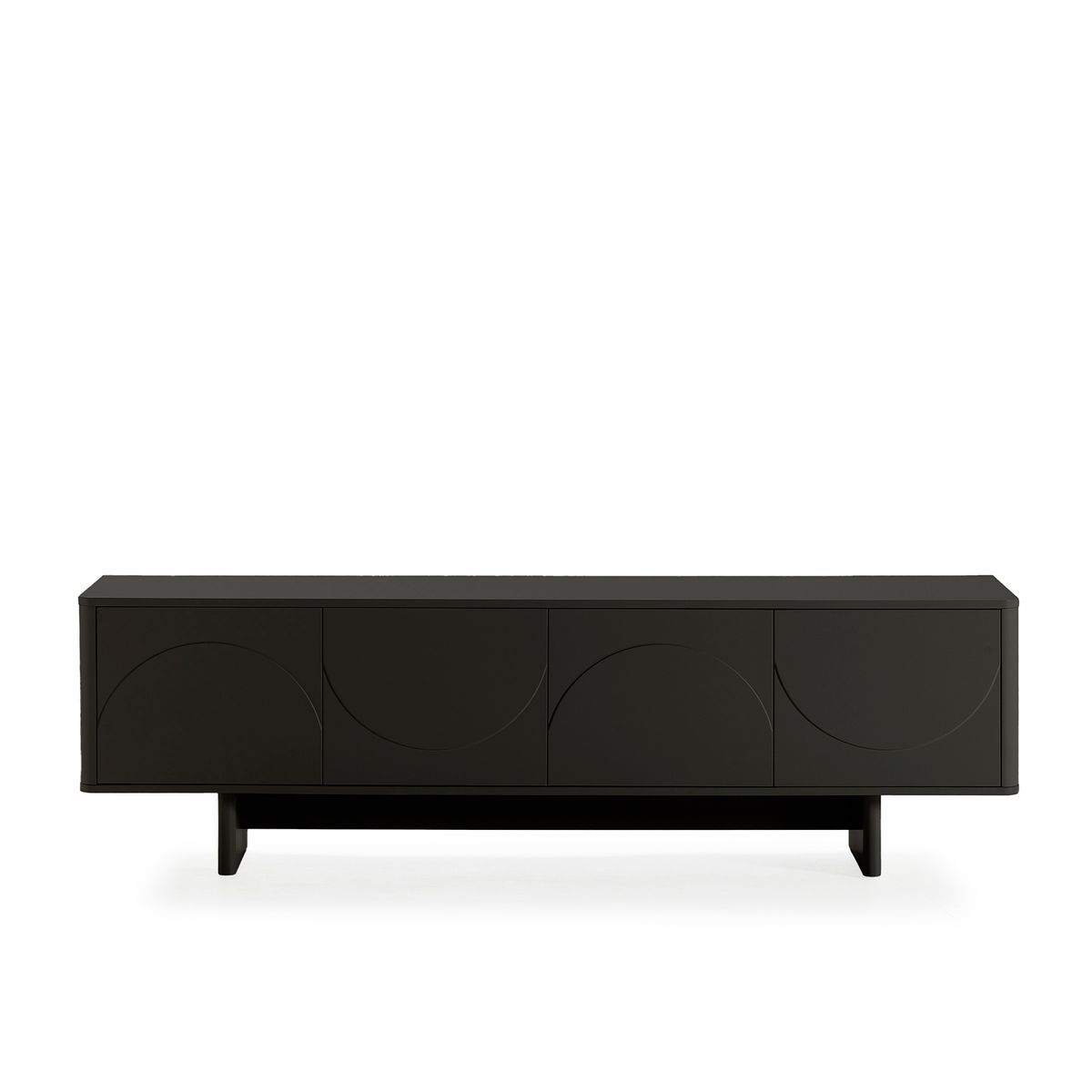 Mueble TV de madera en negro, 180 x 40 x 55 cm | Solei