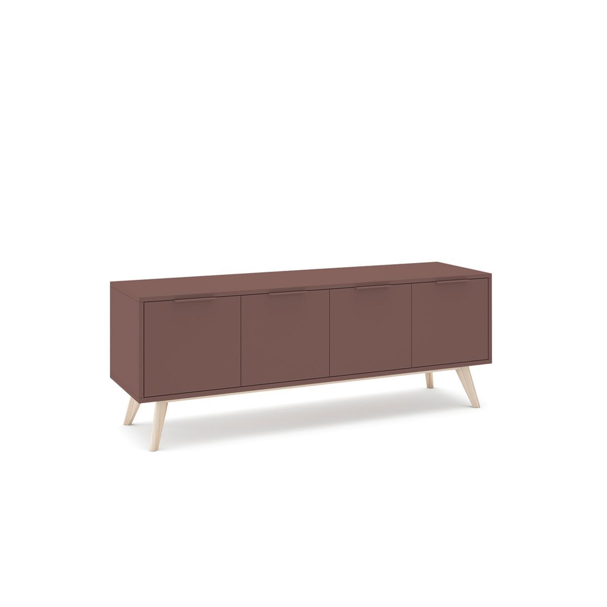 Mueble TV de madera en terracota, 140 x 40 x 53 cm | Campus