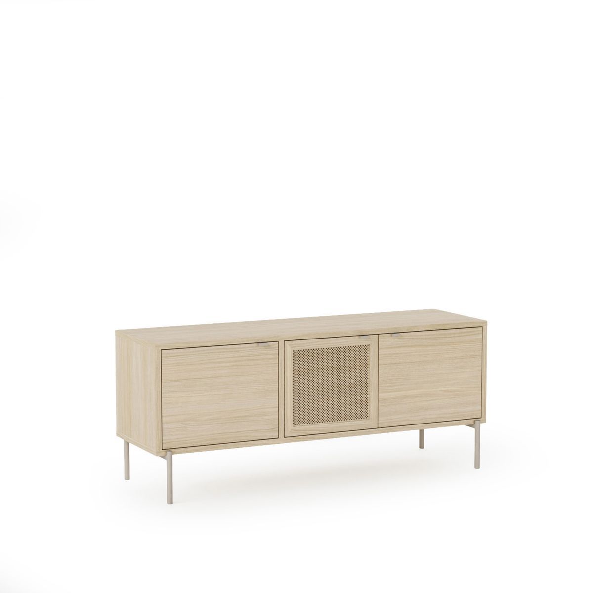 Mueble TV de madera y metal  en natural, 130 x 35 x 50 cm | Inti