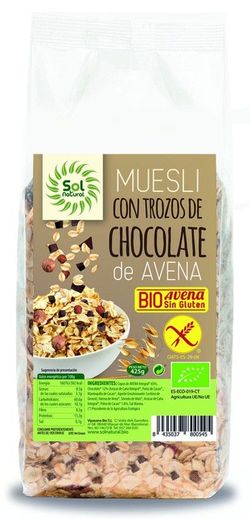 Muesli De Avena Chocolate Bio Sin Gluten 425 G