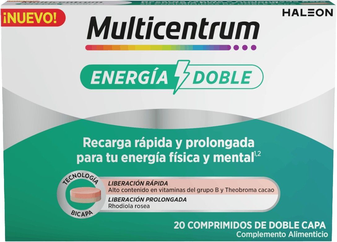Multicentrum energía doble 20 comprimidos