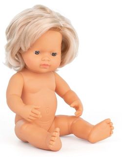 Muñeco niña caucásica 38 cm.