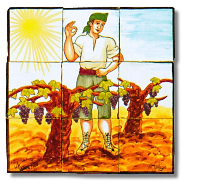 Mural ceramico Agosto 39x39cm l´antiga