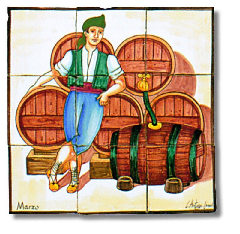 Mural ceramico Marzo 39x39cm l´antiga