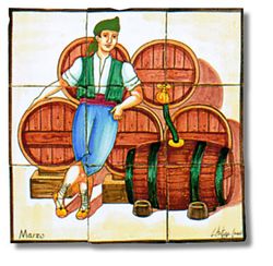 Mural ceramico Marzo 39x39cm l´antiga