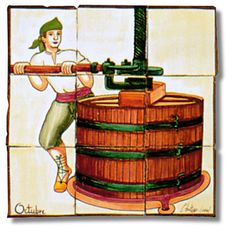 Mural ceramico Octubre 39x39cm l´antiga