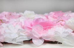 Muro de rosas y hortensias 60x40cm