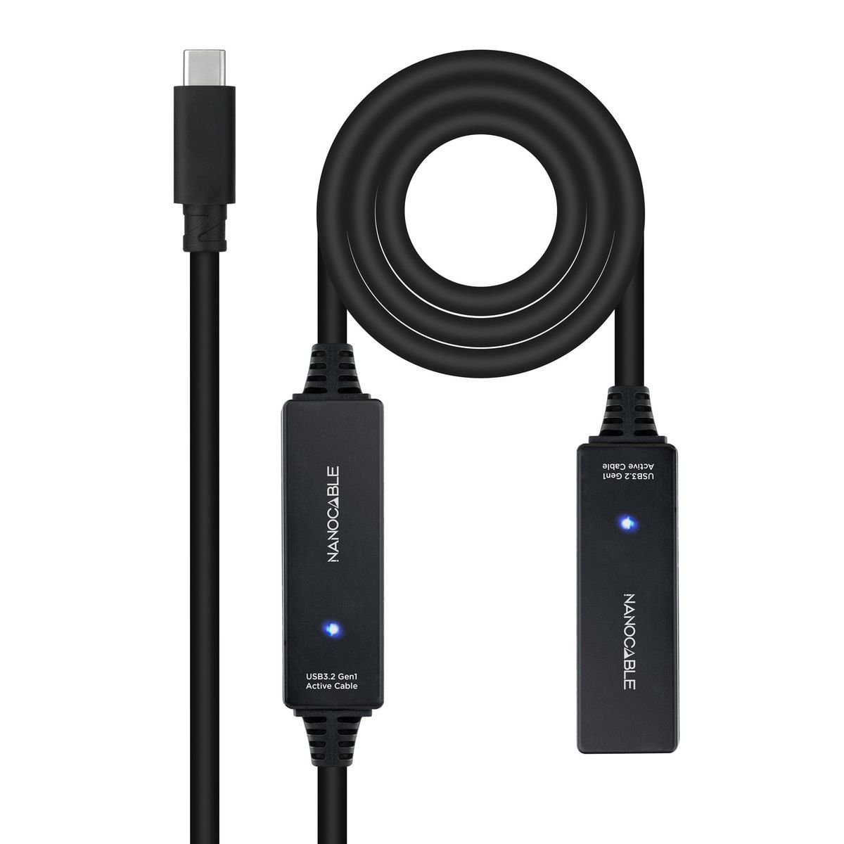 Nanocable 10.01.1312 cable USB USB 3.2 Gen 1 (3.1 Gen 1) 10 m USB C Negro
