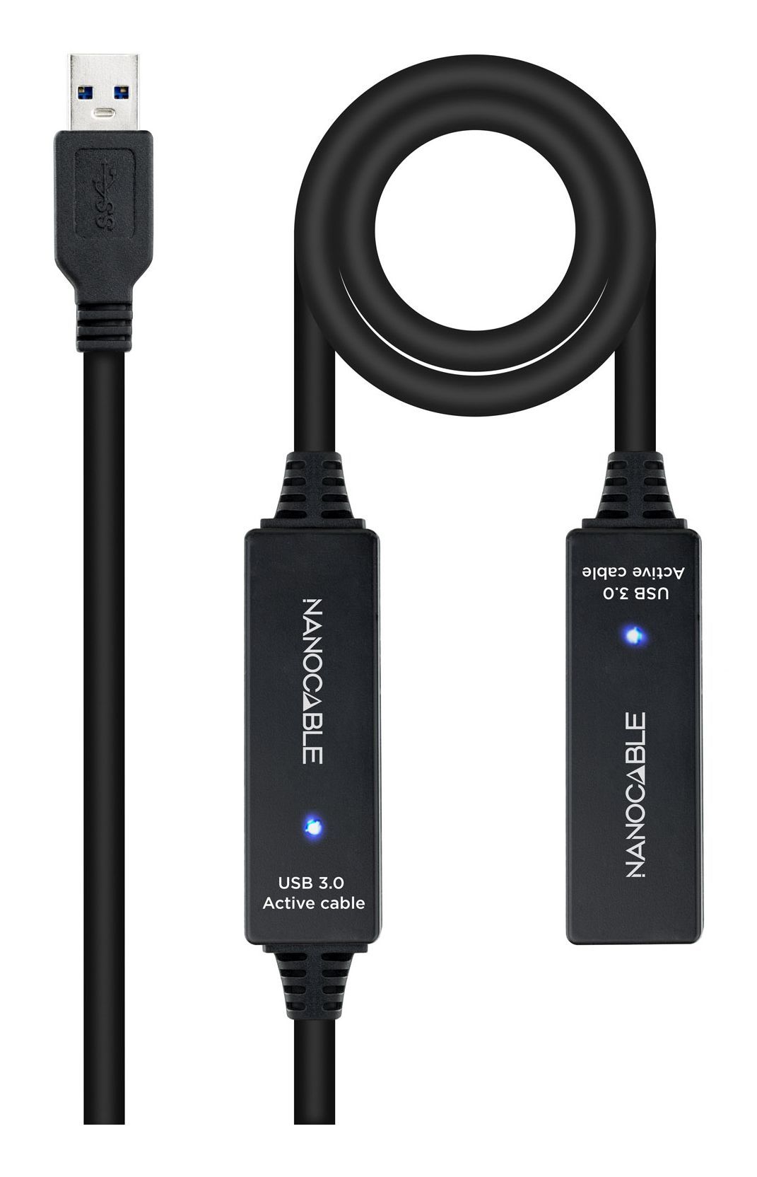 Nanocable Cable USB 3.0 prolongador con amplificador, tipo A/M-A/H, 15m