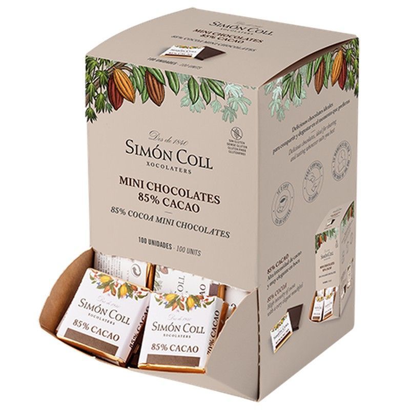 Napolitanas chocolate simon coll 85% cacao caja 100 uds