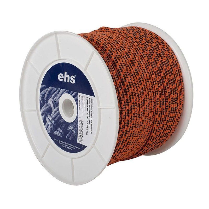 Naranja/negro. Cuerda Poliéster Ø10Mm X 100M Naran/Negr
