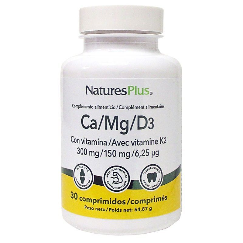 Nature's Plus Ca/Mg/D3 + K2 30 Comprimidos