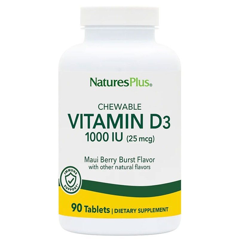 Nature's Plus Vitamina D3 1000 UI 90 Comprimidos Masticables