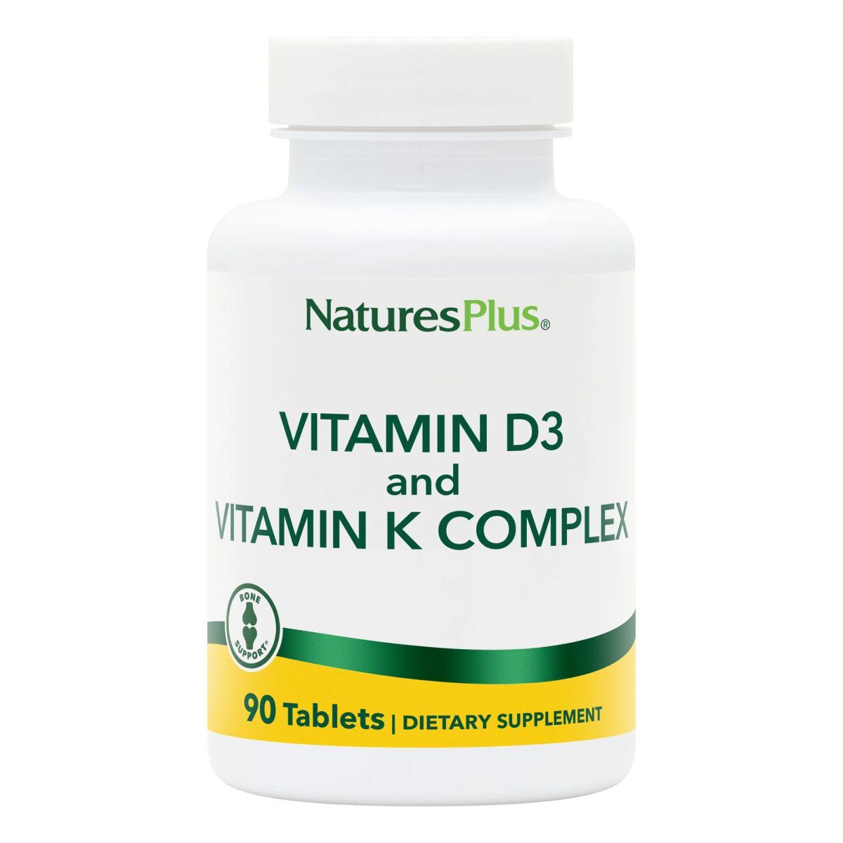 Nature's Plus Vitaminas D3 y K2 Complex 90 Tabletas