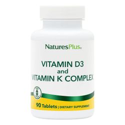 Nature's Plus Vitaminas D3 y K2 Complex 90 Tabletas