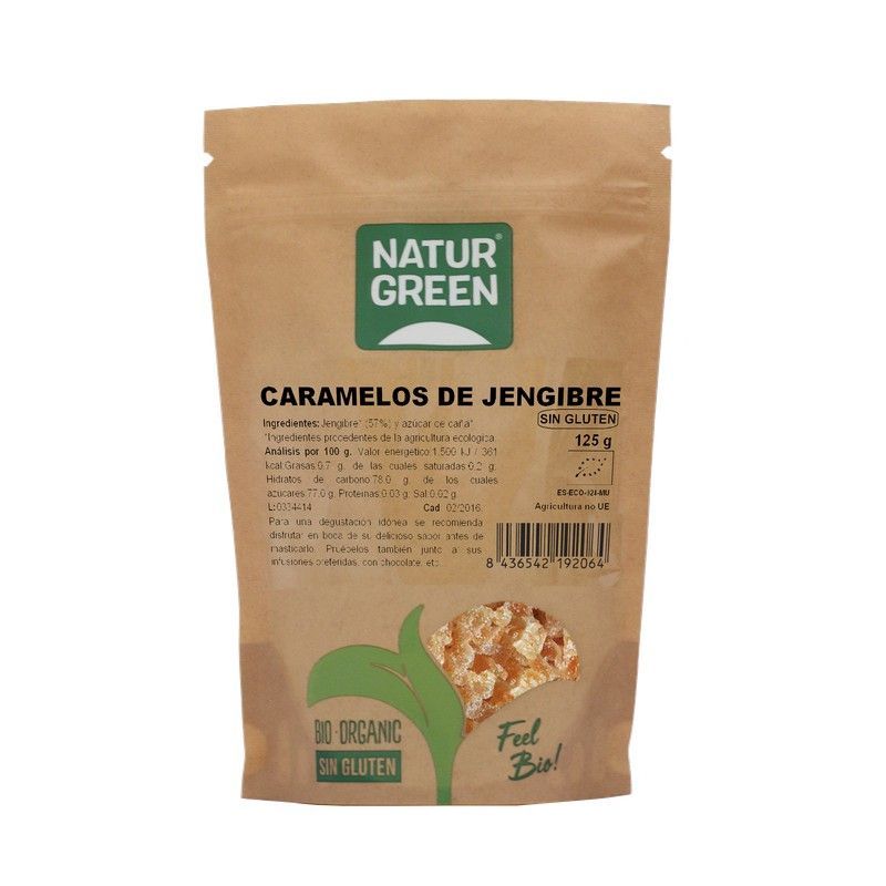 Naturgreen Caramelos  De Jengibre 125 Grs Blandos