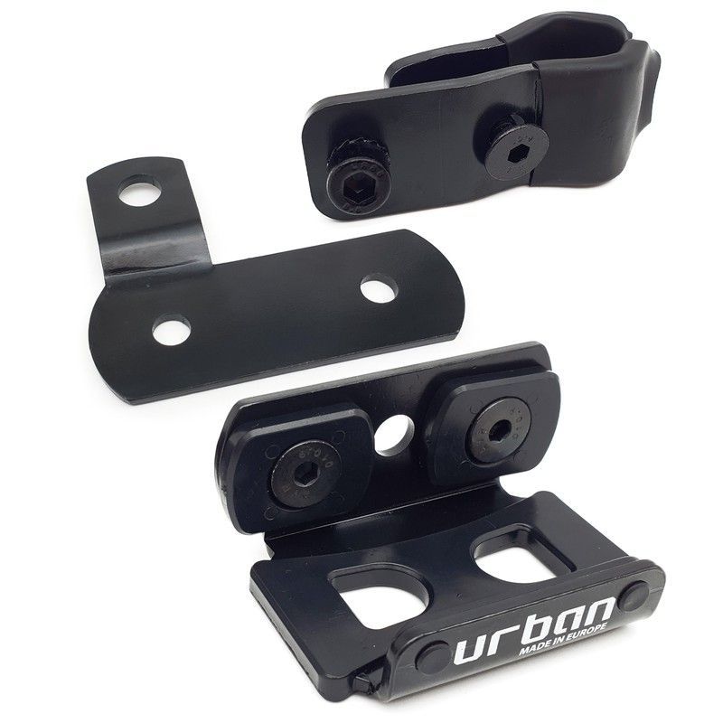 Negro Soporte Antirrobo Moto Disco UR14S/UR10 para Fijar a Tubos y Tornillos, Universal